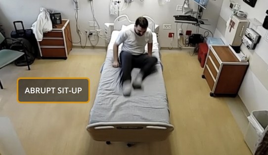 Posture detection labelling a patient rolling to the bed edge